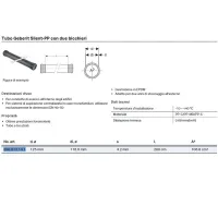 Tubo Geberit Silent-PP con due bicchieri ø125 x L.2000mm 390.613.14.1