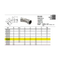 181/450 Curva 45° FF ø76,1 inox 316L a pressare 181076450