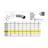 181/451 Curva 45° MF ø76,1 inox 316L a pressare 181076451