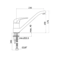 Paffoni DU182CR Duemila Miscelatore lavello cucina - cromo DU182CR