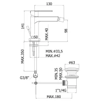 Paffoni TA135CR Tango miscelatore bidet sopra piano con scarico - cromo TA135CR