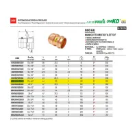 690 GU Manicotto misto filetto F ø22x3/4" AESP.UNIKO GAS 690304022GU