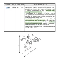 Miscelatore lavello pulsante temporizzato, River R705/6. Bocca fissa. R705/6