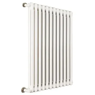 Ardesia radiatore tubolare 2 colonne 26 elementi h.600 - colore bianco RAL9016 - completo di tappo cieco e riduzioni da 3/8" 3541700058685