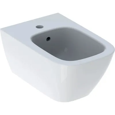 Geberit SMYLE bidet sospeso, con foro rubinetteria e troppopieno, fissaggio nascosto, colore bianco finitura lucido 500.209.01.1