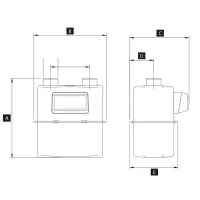 Contatore gas GPL volumetrico a parete deformabile classe G 2,5 - attacchi 1"1/4 M - interasse 110 mm 0000050400A