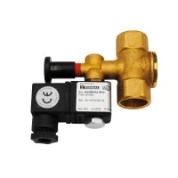 Elettrovalvola per gas in ottone - 3/4" FF - normalmente aperta a riarmo manuale senza tensione, pressione max. 500 mbar 0000050331A