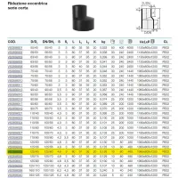 Riduzione eccentrica serie corta PEHD ø125x63mm VS0358033