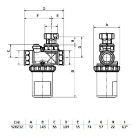 POLIFEMO 1" Dosatore proporzionale di polifosfati e silicati in cristalli completo di filtro, sistema di bypass integrato e kit di connessione 520212