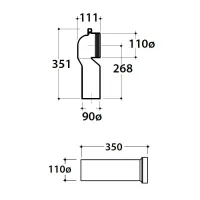 Curva tecnica per lo scarico a pavimento regolabile da 13 a 16 cm VA093