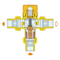 CALEFFI 2620 Solar Valvola Deviatrice termostatica Ø3/4" ottone cromato 262050