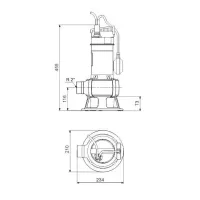 Grundfos UNILIFT AP 50B.50.08.A1.V Pompa sommergibile in acciaio inox per drenaggio acque reflue, con galleggiante, portata max 24 m³/h - prevalenza max 11 m (cavo 5 m) 96004586