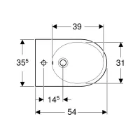 Geberit ICON bidet sospeso con fissaggio nascosto, colore bianco finitura lucido 234000000