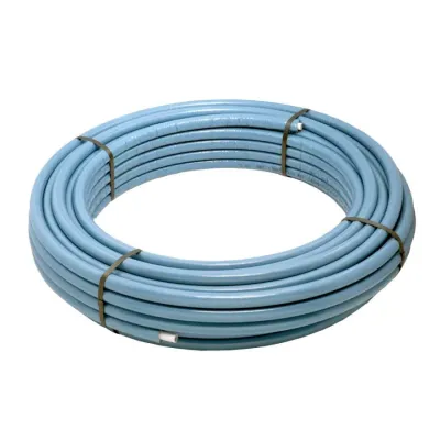 FLEXALL-ISO Tubo PE-RT/AI/PE-RT preisolato per uso sanitario e riscaldamento ø16x2 in rotolo da 50 metri (prezzo al metro) - Colore azzurro (Legge 10/91) 2550141620050