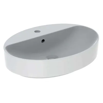 Geberit VARIFORM lavabo ovale da appoggio 60 cm con piano per foro del rubinetto, colore bianco finitura lucido 500.772.01.2