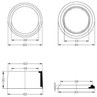 Distanziali ABS Cromato per piletta lavabo 1"1/4 482400AC