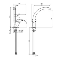 KITCHEN F3207/2 Miscelatore monoforo per lavello cucina e lavatoio con canna girevole F3207/2CR