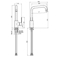 KITCHEN F3137/3 miscelatore monoforo lavello Mast con canna girevole F3137/1CR