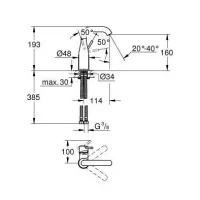 24 176 KF1 Essence miscelatore monocomando per lavabo taglia M nero opaco 24176KF1