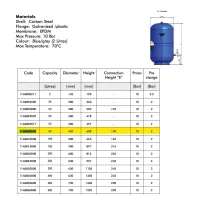 Vaso di espansione da 80 litri - HYDRO-PRO 80 - max pressione 10 bar - raccordo 1" - per acqua calda sanitaria 11A0008000