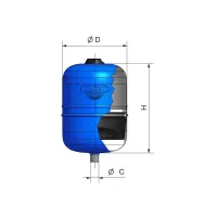 Vaso di espansione da 2 litri - HYDRO-PRO 2 - max pressione 10 bar - raccordo 1/2" - per acqua calda sanitaria 11A0000200