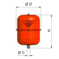 Vaso di espansione da 24 litri - CAL-PRO 24 – max pressione 4 bar - raccordo 3/4" - per riscaldamento 1300002400