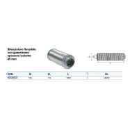 Silenziatore flessibile con guarnizione - spessore isolante 25 mm - ø125 L.1000 mm VS0430341