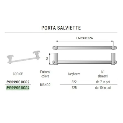 MANIGLIONE L.525 BIANCO 5991990310394