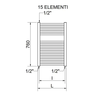 Radiatore scaldasalviette termoarredo Lisa 25 400x760 - colore bianco RAL9016 3551580000955