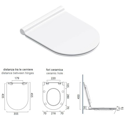 Sedile soft-close Sfera / Zero in resina inalterabile 5SCSTP000