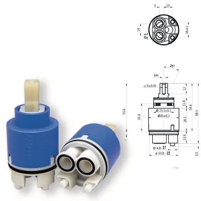 Cartuccia ceramica n.059 mod. "Kerox mix K35B" 818000PBK35B