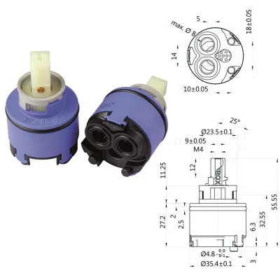 Cartuccia ceramica n.208 rotativa d.35 - K35OP 818000PBK35OP