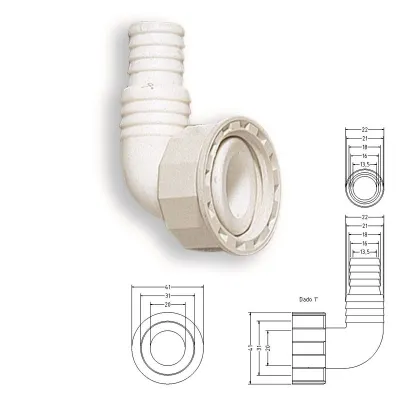 Curva doppio diametro per scarico lavatrice con dado 1" 783000AC1