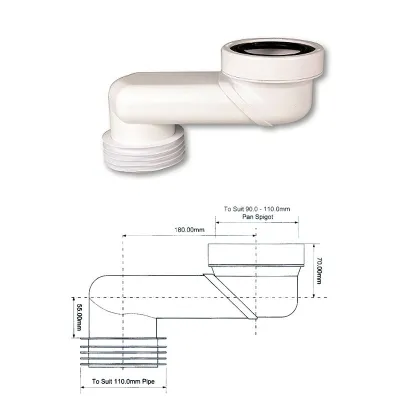 Scarico wc eccentrico cm.18 234200PB18