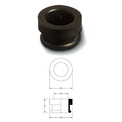 Morsetto in gomma nera 1" per curva tecnica 220100GN