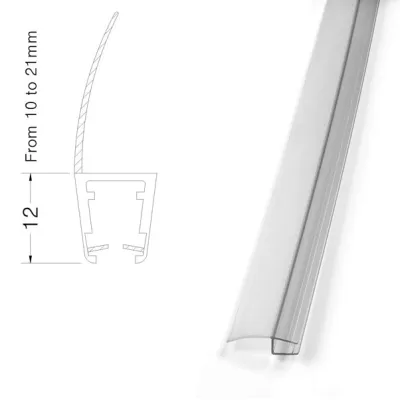 Profilo per battuta porta box cristallo mm. 3-4-5 sporgenza ala mm.20 777308PT3