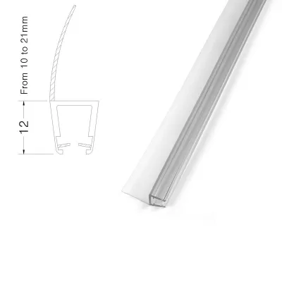 Profilo per battuta porta box cristallo mm.6 - 8 sporgenza ala mm.21 777308PT6