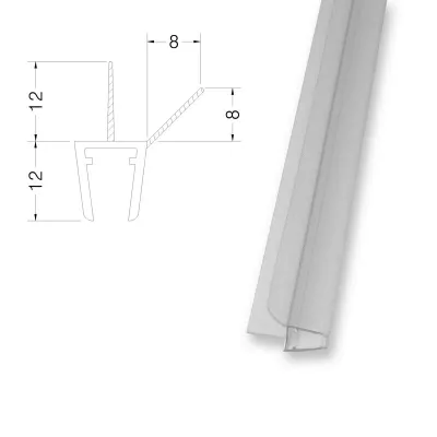 Profilo paragocce orizzontale box cristallo mm.3-4-5 ala perpendicolare mm.12 777302PT3