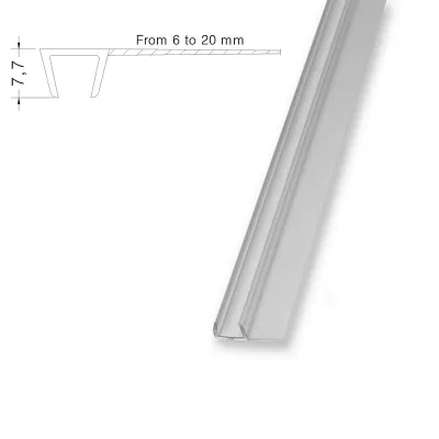 Profilo paragocce verticale box in cristallo mm.8 sporgenza ala mm.12 777304PT