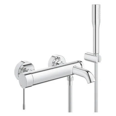 Grohe Essence rubinetto per vasca con installazione a parete e set doccia finitura cromo 33628001