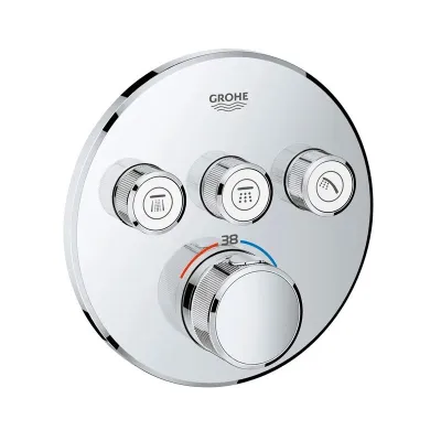 Grohe Grohtherm SmartControl miscelatore termostatico a 3 vie, finiture cromo, diametro 15,8 cm 29121000