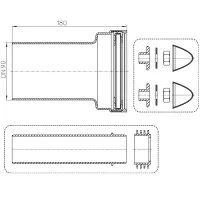 Kit per scarico WC sospeso DN90 HL222/90