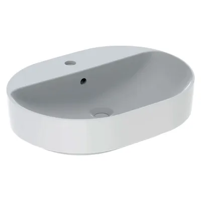 Geberit VARIFORM lavabo ellittico da appoggio 60 cm con piano per foro del rubinetto, colore bianco finitura lucido 500.777.01.2