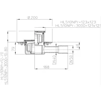 Pozzetto pavimento DN40/50, orizzontale, antiodore "Primus", 123x123mm/115x115mm HL510NPR