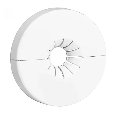 Piastrina singola coprimuro. Per tubazioni con diametro esterno da 12 a 20 mm. Finitura: bianco RAL 9010 449900