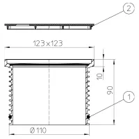 Portagriglia d 110mm/90mm/123x123mm con O-Ring HL037N.2E