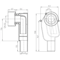 Sifone da incasso DN40 con sifone estraibile HL134.0/40