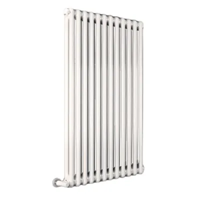 Ardesia radiatore tubolare 2 colonne 11 elementi h.600 - colore bianco RAL9010 - Allacciamento da 3/4" monotubo, 1 tappo chiuso e 2 riduzioni da 3/8" 3541700046820