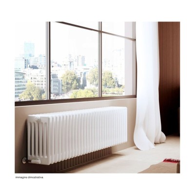 Ardesia radiatore tubolare 6 colonne 10 elementi h.1500 - colore bianco RAL9016 - 4 connessioni aperte con filettatura da 1