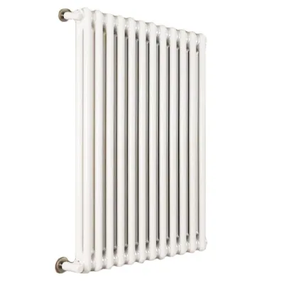 Ardesia radiatore tubolare 2 colonne 22 elementi h.586 - colore bianco RAL9016 - completo di tappo cieco e riduzioni da 1/2" 3541700072945